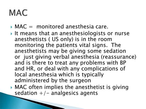 What Is Local Mac Anesthesia