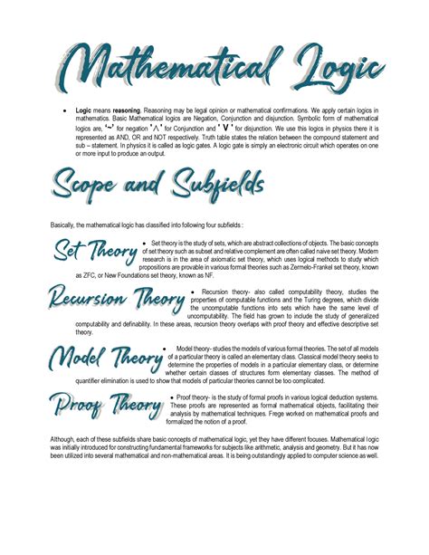 what is logic in mathematics in the modern world