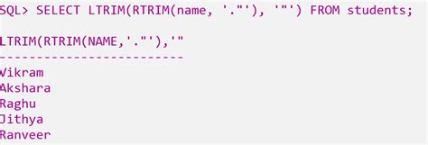 what is ltrim and rtrim in sql