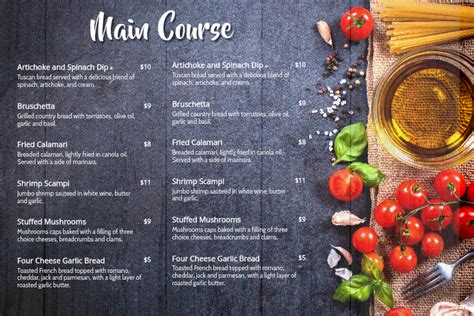 What Is Main Course Menu