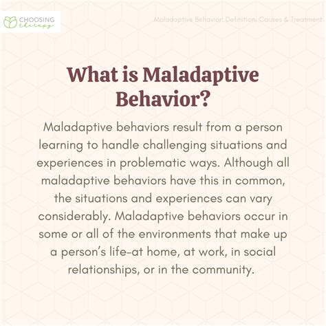 what is maladaptive behavior example