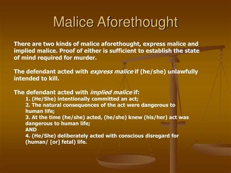 what is malice aforethought in criminal law