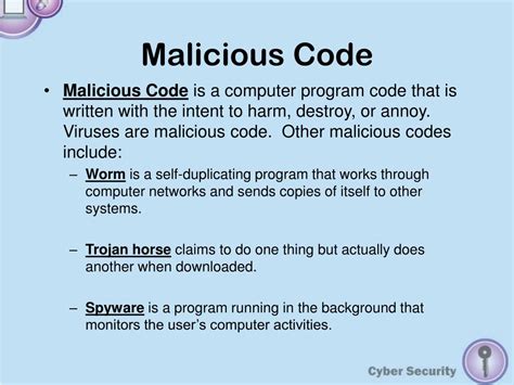 what is malicious code examples