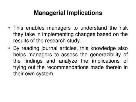 what is managerial implication in research