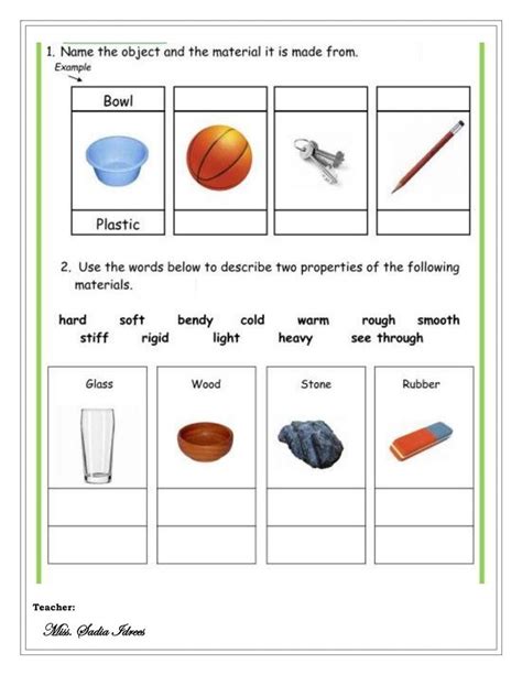 what is material in science class 2