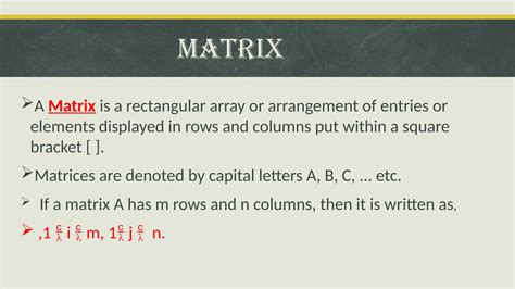 what is matrix explain its different types with examples