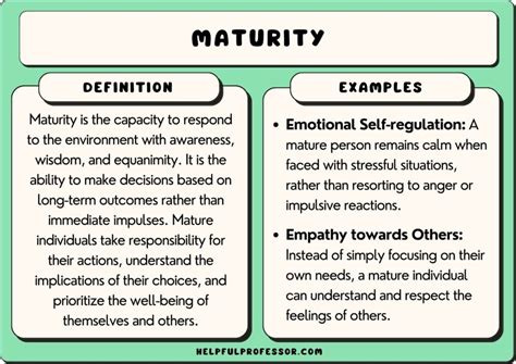 what is maturity in relationship examples