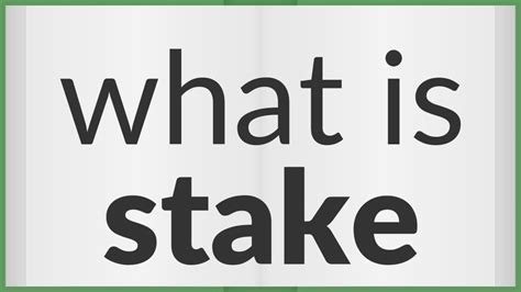 what is mean by stake