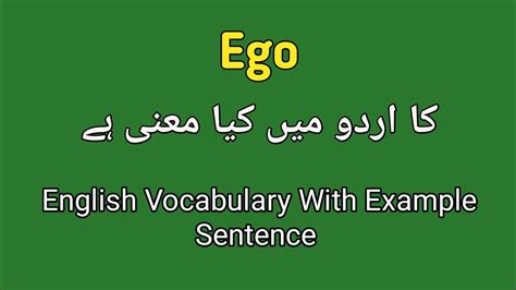 what is meaning of ego in urdu with example