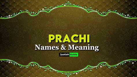 what is meaning of prachi