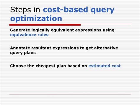 What Is Meant By Cost-Based Query Optimization