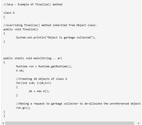 what is meant by finalize method in java