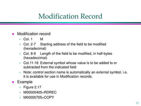 What Is Meant By Modification Record In Object Program