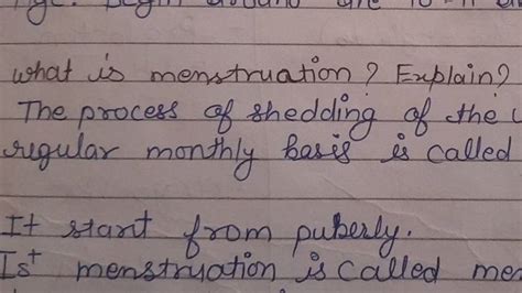 what is menstruation explain. class 8