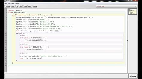what is menu driven program in java