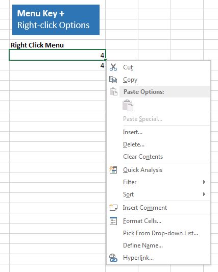 What Is Menu Key In Excel