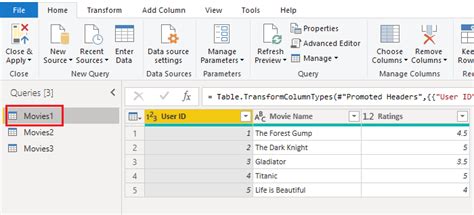what is merge and append queries in power query editor explain with example