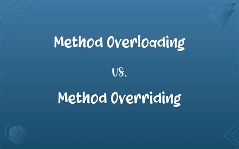 what is method overloading explain method overload vs method overriding