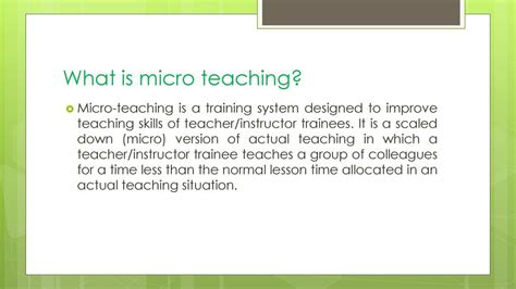 what is micro teaching pdf