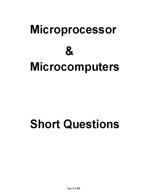 What Is Microprocessor Short Answer