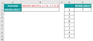 what is mode mult formula in excel