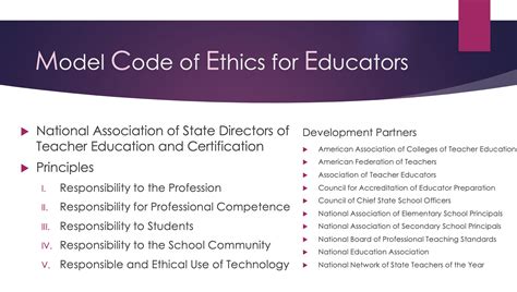 what is model code of ethics for educators