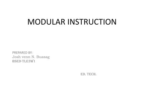 What Is Modular Instruction