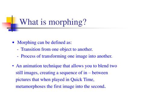 what is morphing in powerpoint explain