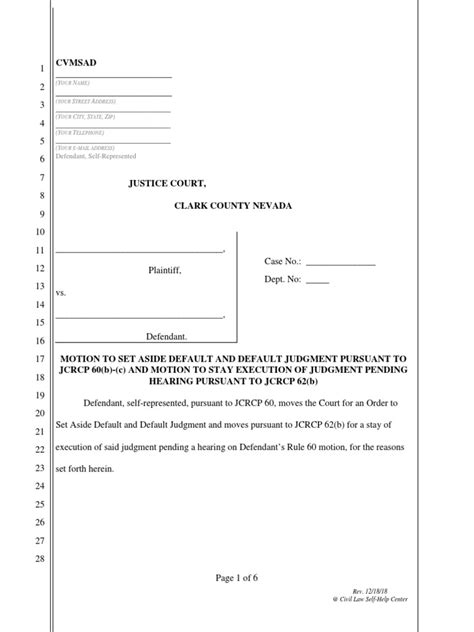 what is motion to set aside default judgment
