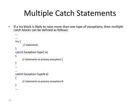 what is multiple catch statements in java