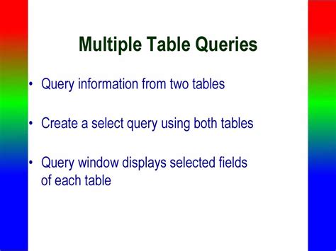 What Is Multiple Table Queries