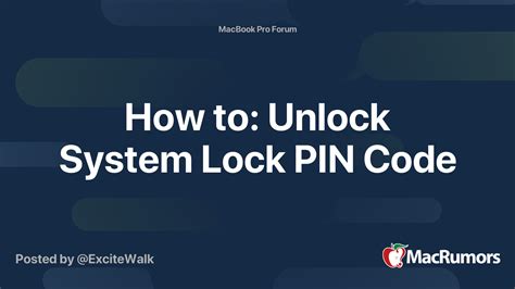 What Is My System Lock Pin Code