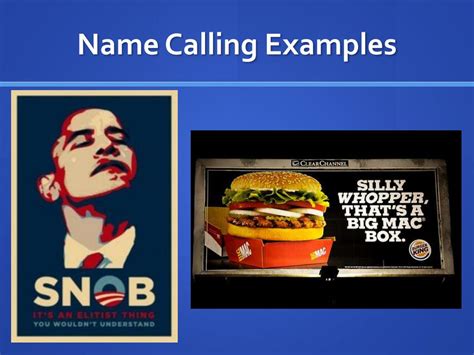 what is name calling examples