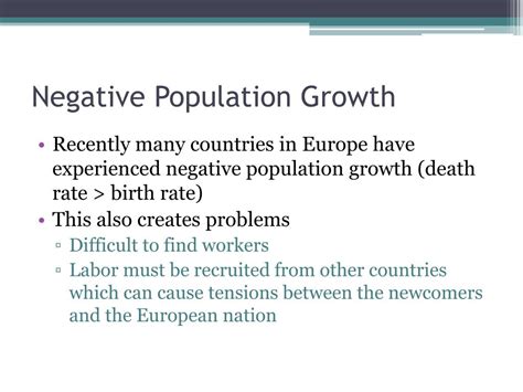 what is negative growth in population