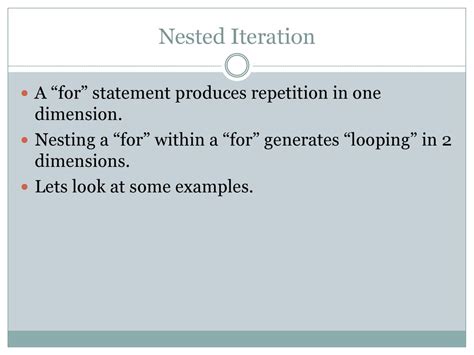 what is nested iteration