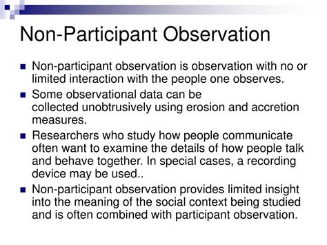 what is non participant observation in child development
