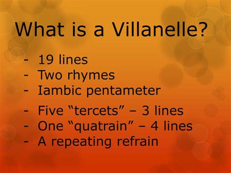 what is not a characteristic of a villanelle