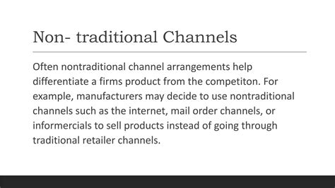 What Is Not An Example Of A Nontraditional Channel