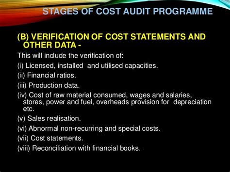 What Is Not Included In Cost Audit Programme