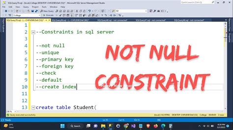 what is not null constraint in dbms