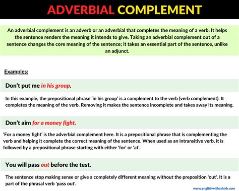 what is object complement and adverbial