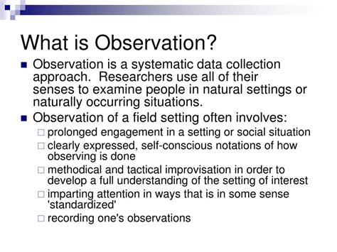what is observation explain its types