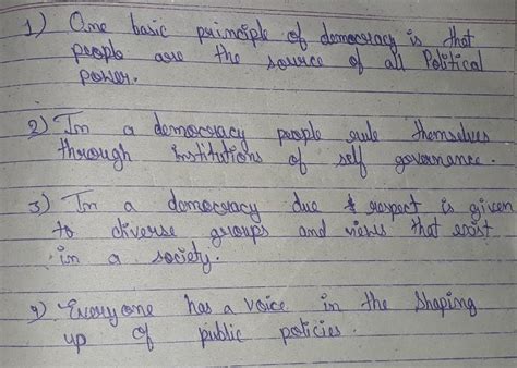 What Is One Of The Basic Principles Of Democracy Brainly