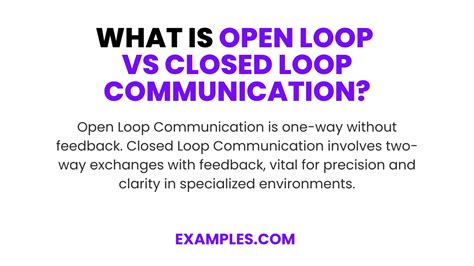 what is open loop communication