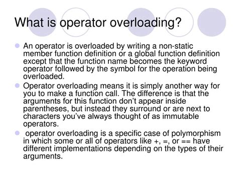 what is operator overloading explain with example