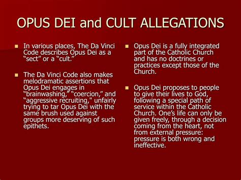 what is opus dei cult