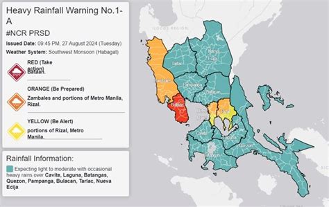 what is orange rainfall warning