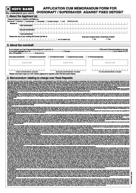 what is overdraft against fd in hdfc