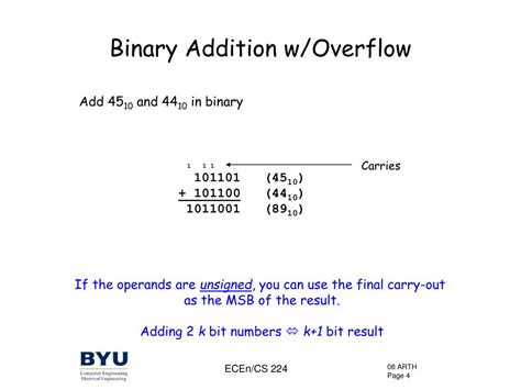 what is overflow binary addition