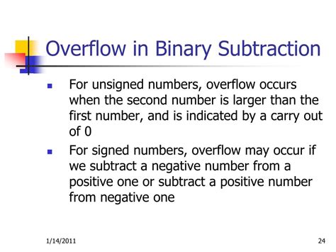 what is overflow in binary subtraction